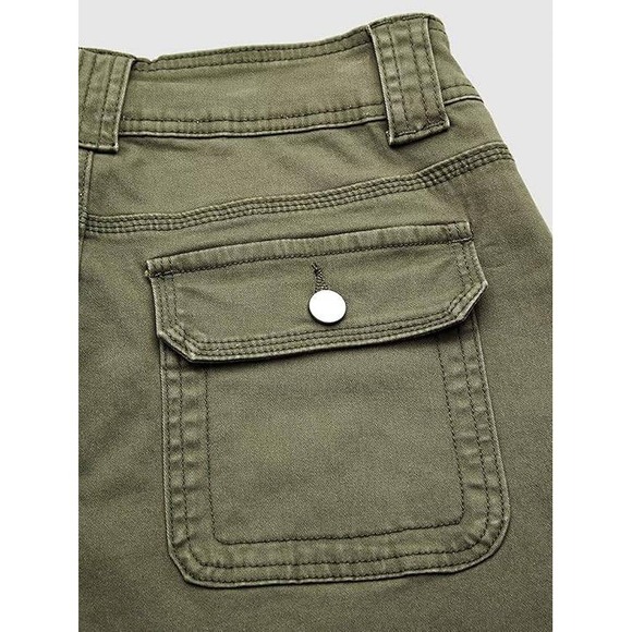 Women's Olive Green Wide-Leg Pants - Picture 6 of 16
